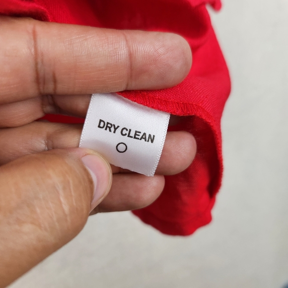 JG Hook Womens Plus Size 28W Linen Blend Red/White Ruffle Front Button Shirt - Picture 9 of 10